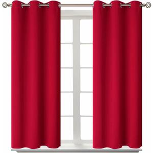 BGment Room Darkening Curtains 45 Inches Long - Grommet Thermal Insulated Drapes Window Treatment Curtains for Bedroom, 2 Panels, 38 x 45 Inch, Red