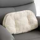 HIGOGOGO Lumbar Support Pillow for Recliner Chair/Accent Chair/Couch/Office Chair, Tufted Corduroy Back Support Cushion for Elderly, Recliner Cushions for Back Rest, Pain Relief, Reading, Beige