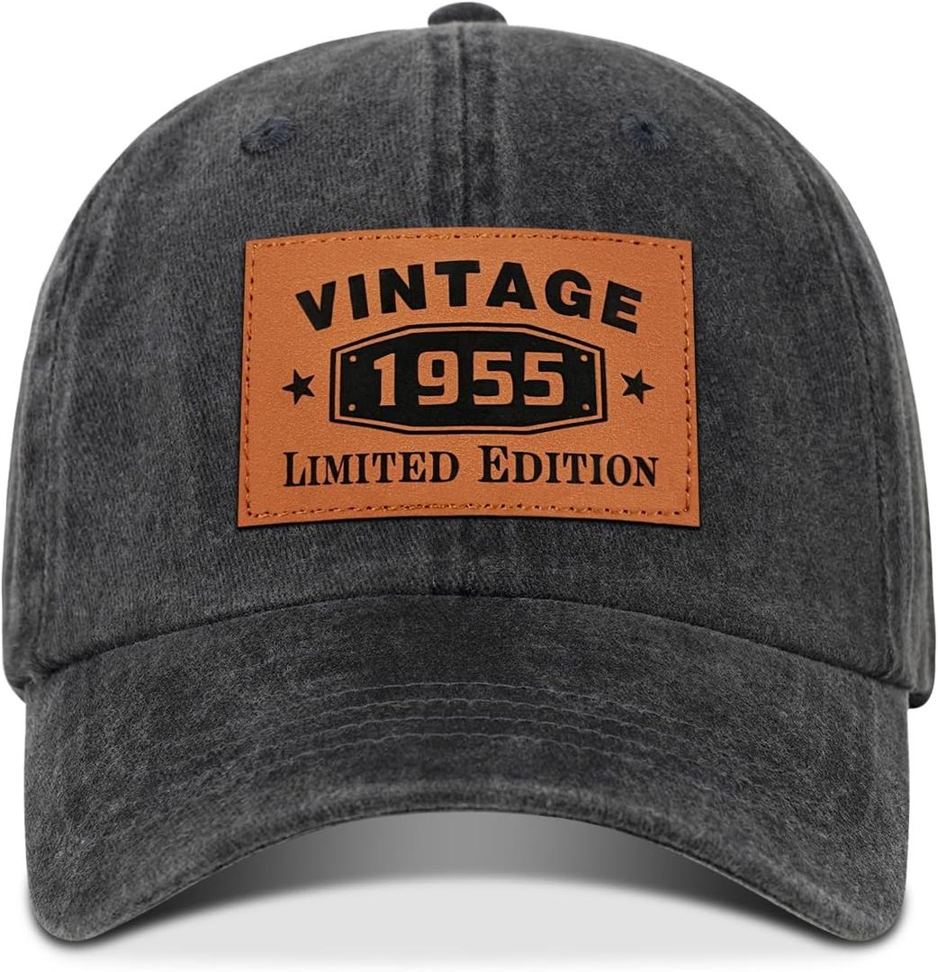 80/70/60/50th Birthday Gifts for Him Her, Unique Ideal Gifts 1945/1955/1965/1975 Vintage Hat for Men Women (Gray)