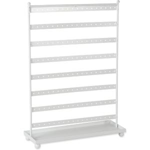 DII Home Traditions Z02012 Earring Organizing Wire Metal Jewelry Tower or Stand with Tray, 16.5" Tall, White