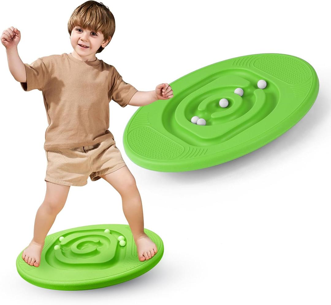 Kids Maze Balance Board - Wobble Trainer for Ski Surf Snowboard, Non-Slip Sensory Rocker Ages 3-12, Core Therapy & Skate Prep, 17.3 inches x 16.2 inches x 3.3 inches
