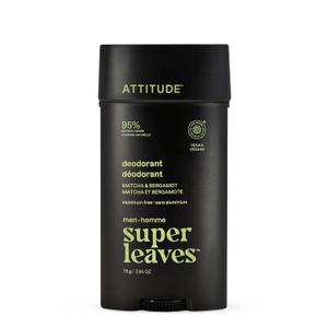 ATTITUDE Aluminum-Free Deodorant for Men, 95% Natural Origin Ingredients, EWG Verified, Plant Based Odor Control, With Baking Soda, 2.64 Oz