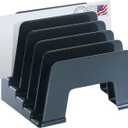 Officemate Recycled Incline Mail Sorter, 5 Sections, Envelopes, 8 X 5.5 X 6, Black