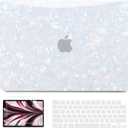 B BELK Compatible with MacBook Air 13 inch Case M5 2026 2025 2024-2022 M4 M3 M2 A3449 A3240 A3113 A2681, Plastic Hard Shell+Keyboard Cover+Screen Protector for MacBook Air 13.6 inch Case, Shiny Pearl