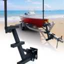 Boat Trailer Steps with Handrail Heavy-Duty Boat Boarding Step Ladder for The Tongue, Side Mount Non Slip 3 Steps