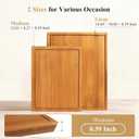 Bamboo Cutting Board Set, 2PCS Double-Sided Chopping Boards for Kitchen Meal Prep & Serving, Charcuterie, Juice Grooves & Side Handle, Ideal for Meat, Vegetables, Kitchen Essentials (14.9"L x 0.6"W, Light Brown)