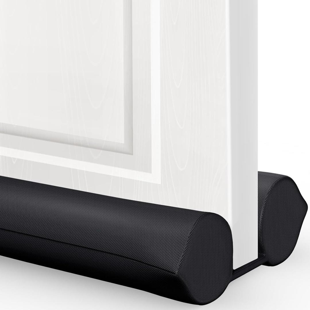 Comfyanno Under Door Draft Stopper - Bottom Door Gap Filler & Seal - Windproof Door Cover - Fits 30 to 36 Door - Block Noise, Sound, Bugs, Hot Air, Wind - Easy Install Draft Blocker - Black (36 Inch (Pack of 1)