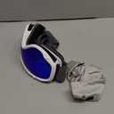 ZIONOR Lagopus B1 Ski Goggles OTG Anti fog Snow Goggles UV Protection Snowboard Goggles for Men Women Adult Youth (One Size, B0-vlt 11% White Frame Mirrored Blue Lens)