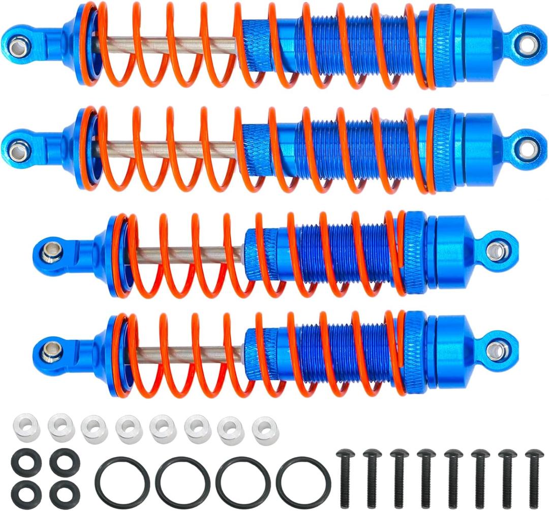 4PCS Full Aluminum Shocks for 1/10 Arrma Big Rock, Senton, Granite, Vorteks, Typhon 4X4 RC Truck