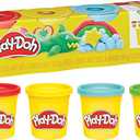Play-Doh 4 Classic Colors, Modelling Dough Set 85g x4, Craft Activity and Art Creations, Play-Doh Creative Kits for Kids, Pack Of 8