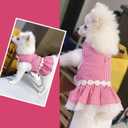 Outdoor Pet Clothes Dog Harness Dress Poodle Bichon Frise Pomeranian Schnauzer Dog Clothing Princess Costumes Pet Skirt Dropship (L,Pink)