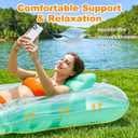 HeySplash Inflatable Pool Float Lounge, Large Inflatable Pool Floats Boat for Adults with Cup Holder/Pillow, Tanning Pool Lounger Float for Outdoor Lake River Summer Water Party