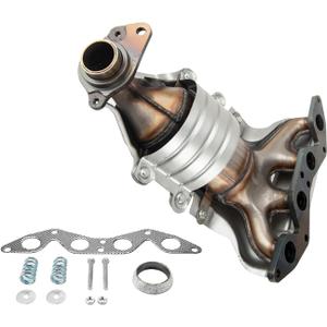 PHILTOP Front Catalytic Converter Compatible with 2001-2005 Civic 1.7L DX/GX/HX/LX/LX Special Edition/Value Package - Replace# 16373, 642281, 40582 Direct-Fit Stainless Steel (EPA Compliant)