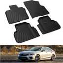 KIWI MASTER Floor Mats for 2022-2025 Honda Civic 11th Gen/Acura Integra Accessories Replace OEM 08P17-T20-110 All Weather Custom Fit Liners Front & Rear 2 Row Mat Black