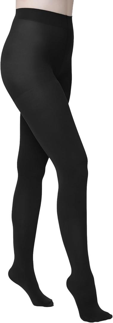 HUE Women's Super Opaque Tights With Control Top (3, Black)