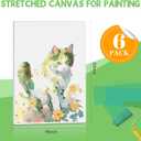 ESRICH Stretched Canvas for Painting 16x20 Inch, 6Pack Large Canvas for Painting, Primed Acid-Free Cotton Blank Canvases, Art Paint Canvases for Oil Paint,Watercolor,Acrylic Paint,Gouache and Tempera.