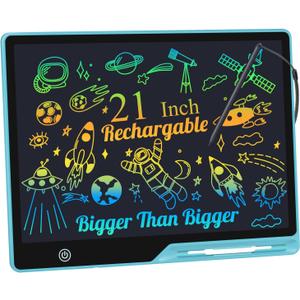 LCD Writing Tablet for Kids, Rechargeable 21 Inch Doodle Board,Easter Basket Stuffers,Preschool Learning Toys Christmas Birthday Gift 3 4 5 6 7 Year Old Girls Boys (Blue)
