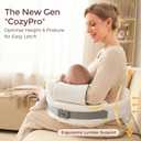 CozyPro Nursing Pillow - All Around Lumbar & Arm Support - Safety Guard, Firm & Springy Memory Foam-Stable, Ergonomic Support, Easier Breastfeeding, Wider Cushion, Adjustable, Removable Cover