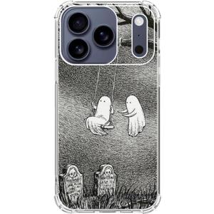 Halloween Spooky Ghosts Phone Case Compatible with iPhone 17 Pro, Tomb Yard Horror Phone Cover for iPhone 17 Pro