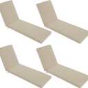 Chaise Lounge Cushions Outdoor Set of 4 - Waterproof and Fade Resistant Sun Lounger Replacement Cushion - Patio Lounger Pads with Removable Cover for Pool, Deck, Lawn, 72 x 21 x 3 Inch, Cream