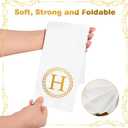 100 Gold Monogram Disposable Napkins - Letter H Hand Towels Decorative, Dinner Napkins for Guest, Monogrammed Hand Towels for Bathroom Wedding Birthday Party Baby Shower