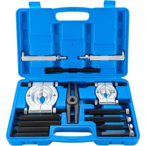 DASBET 14PCS Bearing Puller Set 5 Ton Capacity Bearing Separator Wheel Hub Axle Puller Set Pinion Wheel Bearing Removal Kit with 2" and 3" Jaws Heavy Duty Bearing Splitter Tool Kit