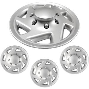 16 Inch Silver Hubcaps 4-Piece Set Fit for 1997-2023 Ford E-Series E350 E450 Vans,Truck & Econoline,Replaceable Hubcaps F8UZ1130AA F7UZ1130AA