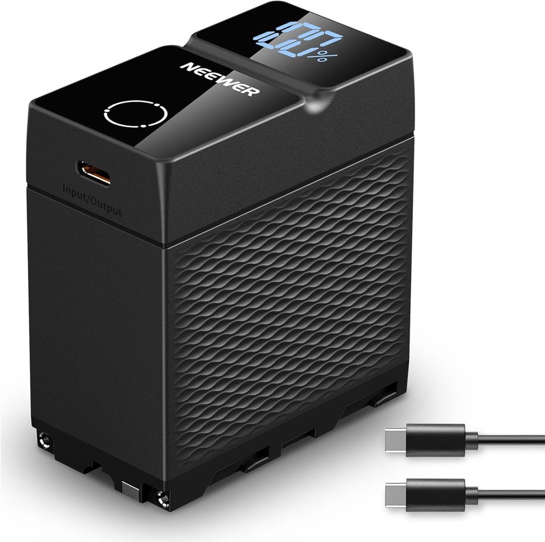 NEEWER 10500mAh NP-F970 Replacement Battery, PD 45W Fast Charging, 2.3H Fully Charged, OLED/USB A/USB C, for Camera Monitor Compatible with Sony FX3 FX30 A7IV A7SIII Canon R5 R6 Nikon Z8, NW-F970U