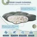 downluxe Outdoor Chair Cushions Set of 4 for Patio Furniture, Waterproof Tufted Overstuffed Patio Furniture Cushions, Thick Outdoor Seat Cushion, 19" X 19" X 5", Dark Grey