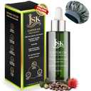 JSK Organic Castor Oil for Hair Growth, Eyelash Serum, USDA Certified Cold-Pressed Unrefined Hair Oil, 100% Pure Hexane-Free, 3.3 Oz Glass Bottle with Bonus Silk Hair Bonnet