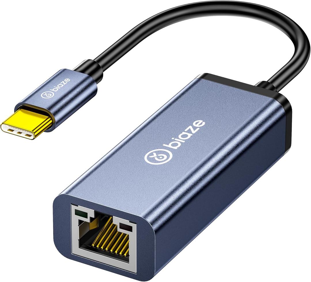 USB-C to Ethernet Adapter Gigabit RJ45, 1000Mbps USB C Network Converter for Nintendo Switch/Laptop/MacBook/Steam Deck/Tablet/Mobile, Plug and Play Wired Network Adapter