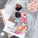 Compatible with iPhone 15 Pro Max,Durable & Shockproof Phone Case Cover Design - Aesthetic Flower Seashell Collage