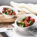 Bruntmor Ceramic Salad Bowls - Porcelain Serving Bowls - Angled Bowls Ceramic for Salad, Noodle, Pasta, Cereal, Soup - Kitchen Bowl, Ideal for Home and Restaurant - Set of 2 (8 Inch Set)