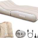 Bestrip Inflatable Couch with Built in Pump - Upgraded Extra Size Air Lounger Sofa, Portable Blow up Mattress Bed with Storage Bag, Inflatable Bed for Home, Camping & Guests (Full, Khaki)