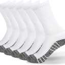 Men's Crew Socks, White Socks Men,Cushioned Cotton Athletic Arch Support Moisture Wicking,1-Pairs Premium Trial Pack (White)