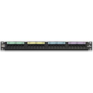 Leviton eXtreme 6+ Universal Patch Panel, 24-Port, 1RU, CAT 6. Cable Management Bar Included, 69586-U24