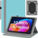 DETUOSI Universal 10 Inch Tablet Case,10.1 Inch Android Tablet Cover, Protective Folio Stand Case for 9.6-10.5 Inch Tablet, PU Leather Tablet Cover for 10.1 Inch Tablet Android (Sky Blue)