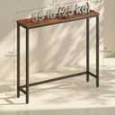 VASAGLE BARNET Collection - Console Table, Thin Narrow Entryway Doorway Table, One Piece Top, for Hallway Bedroom, Steel Frame, Modern, 1 Tier, Rustic Brown and Ink Black ULNT035KD01S