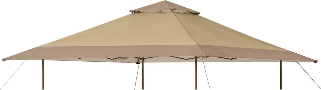 Replacement Top Compatible with Ozark Trail 13' x 13' Instant Outdoor Canopy Frame, Canopy Cover ONLY, (Beige/Brown)