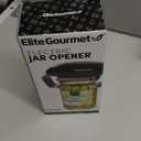 Elite Gourmet EJO800 High Power Torque Automatic Battery Operated Electric Jar Opener, One-Touch Electric Operation, Easily Remove Most-Size Lids with Auto-Size Guides, Black/Gray (Single)