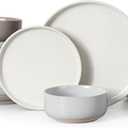HaWare Stoneware Dinnerware Sets, 18-Piece Plates and Bowls Set for 6, Dishes Set for Home Restaurant, Speckled Multicolor