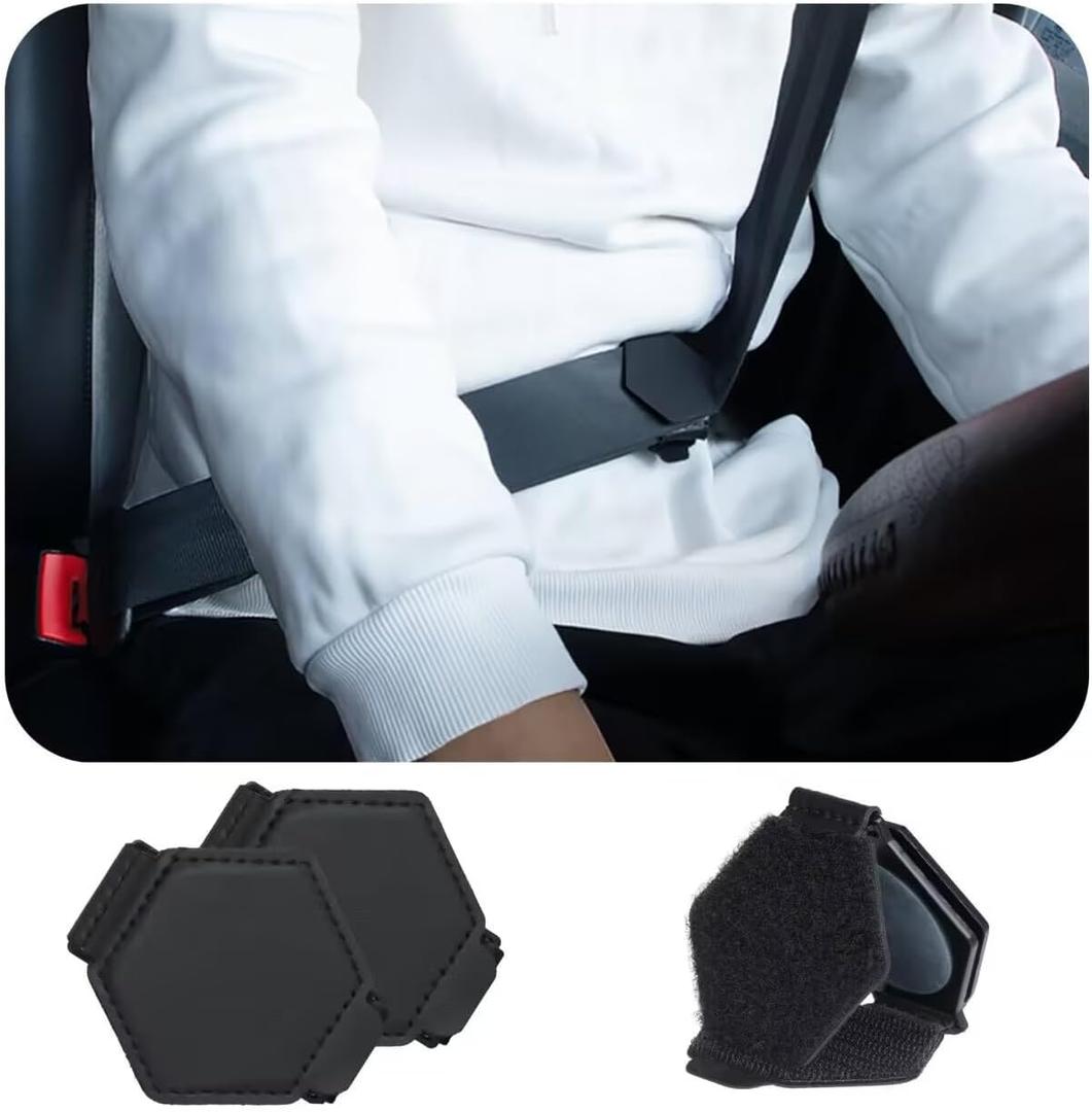 Yuoyar 2 Packs Car Seat Belt Clips - Universal Leather Seatbelt Adjuster Clips - Seat Belt Adjuster for Adults Kids