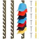 BBTO 3 Pack Wooden Hat Rack for Baseball Cap Wall Mount Hat Racks 30 Slot Vertical Baseball Cap Display Holder with 10 Hooks Organizer Wood Hanger for Door Entry Room Bedroom(Gray)