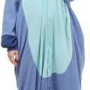 Adult Stich costume Onesie Animal Pajamas Halloween Cosplay Costumes Sleepwear Homewear Party Wear (Blue)