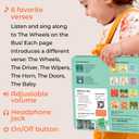 Calis Books The Wheels on the Bus Book - Rechargeable Musical Book, Headphone Jack, Books for 1 Year Old, Musical Book for Toddlers 1-3, Musical Toy Toddlers