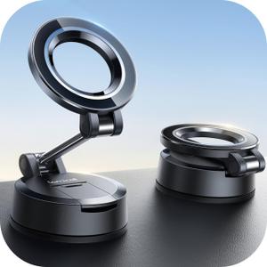 Lamicall Phone Mount for Car [70LBS Powerful Suction] for Magsafe Car Mount, 360 Adjustable Suction Cup Phone Mount Dashboard & Windshield for Truck for iPhone 16 All Smartphone (Black)