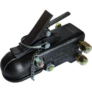 2-5/16'' Hitch Ball Heavy Duty Cast Adjustable Trailer Coupler, 15000LBS Capacity Channel-Mount Coupler with Hardware Kit