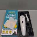 LuckyTail Pet Nail Grinder for Dogs and Cats - Super Quiet and Low Vibration Electric Dog Nail Grinder with 2 LED Lights - USB Rechargeable and Cordless - 2 Speeds - Small to Large Pets (White)