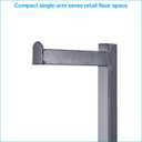 SSWBasics Adjustable Black Costumer Stand Single Arm Clothes Rack - Retail Clothing and Garment Display Stand Ideal For Showcasing Hanging Items In Thrift Shops, Boutiques and Retail Stores