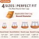 Chair Leg Floor Protectors Round Chair Leg Protectors for Hardwood Floors Silicone Caps Felt Furniture Pads Covers Anti-Scratch Reduce Noise 16 Pack Clear Round X-Large Fit 1-5/8" to 2" (40-50mm)